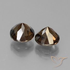 Gemas de cuarzo ahumado Marrón natural de 3.65 ct, Redondo, VS