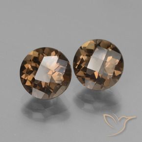 Gemas de cuarzo ahumado Marrón jengibre natural de 3.75 ct, Redondo, VVS-VS