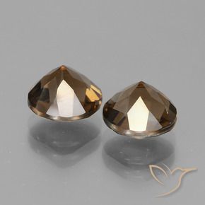 Gemas de cuarzo ahumado Marrón natural de 3.66 ct, Redondo, VS