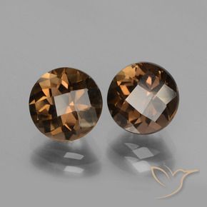 Gemas de cuarzo ahumado Marrón natural de 3.79 ct, Redondo, VVS-VS