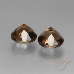 Gemas de cuarzo ahumado Marrón natural de 3.79 ct, Redondo, VVS-VS