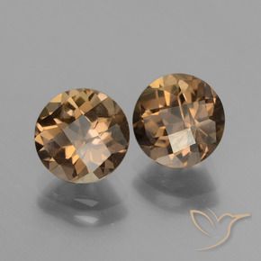 Gemas de cuarzo ahumado Marrón oscuro medio natural de 3.61 ct, Redondo, VS