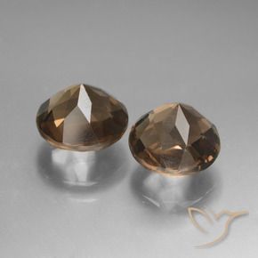 Gemas de cuarzo ahumado Marrón oscuro medio natural de 3.61 ct, Redondo, VS