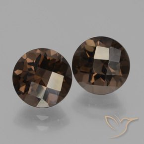 Gemas de cuarzo ahumado Marrón oscuro natural de 3.91 ct, Redondo, VVS-VS