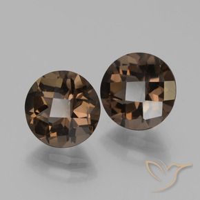 Gemas de cuarzo ahumado Marrón medio natural de 3.56 ct, Redondo, VVS-VS