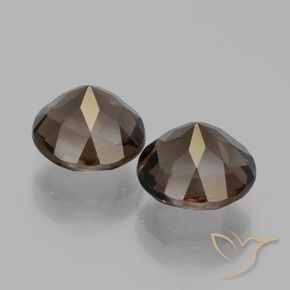 Gemas de cuarzo ahumado Marrón medio natural de 3.56 ct, Redondo, VVS-VS