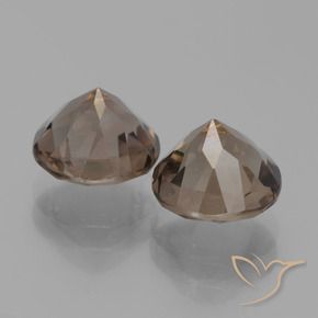 Gemas de cuarzo ahumado Marrón oscuro medio natural de 3.83 ct, Redondo, VVS-VS