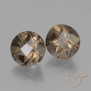 Gemas de cuarzo ahumado Marrón claro medio natural de 3.57 ct, Redondo, VVS-VS