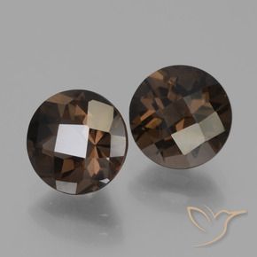 Gemas de cuarzo ahumado Marrón oscuro natural de 3.76 ct, Redondo, VS