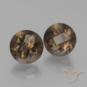 Gemas de cuarzo ahumado Marrón chocolate natural de 3.68 ct, Redondo, VS