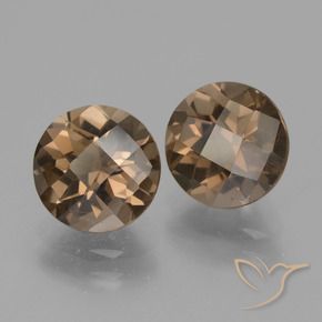 Gemas de cuarzo ahumado Marrón natural de 3.68 ct, Redondo, VS
