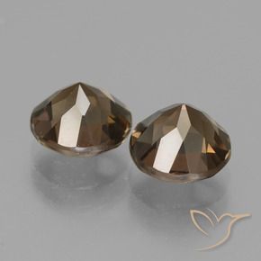 Gemas de cuarzo ahumado Marrón natural de 3.68 ct, Redondo, VS