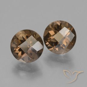 Gemas de cuarzo ahumado Marrón chocolate natural de 3.46 ct, Redondo, VS