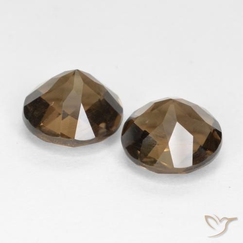 Gemas de cuarzo ahumado Marrón jengibre natural de 3.91 ct, Redondo, VVS-VS