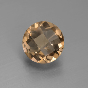 Cuarzo Ahumado Marrón cálido natural de 1.44 ct, Corte Redondo, VVS-VS