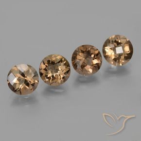 Gemas de cuarzo ahumado Marrón oscuro medio natural de 6.97 ct, Redondo, VS