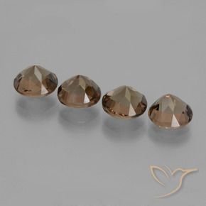 Gemas de cuarzo ahumado Marrón oscuro medio natural de 6.97 ct, Redondo, VS
