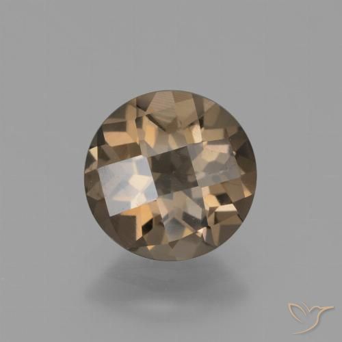 1.40ct Natural Moca claro cuarzo ahumado, Redondo, VS