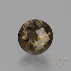 cuarzo ahumado Moca claro natural de 1.60 ct, Redondo, VS-SI