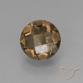 cuarzo ahumado Marrón cálido natural de 1.39 ct, Redondo, VVS