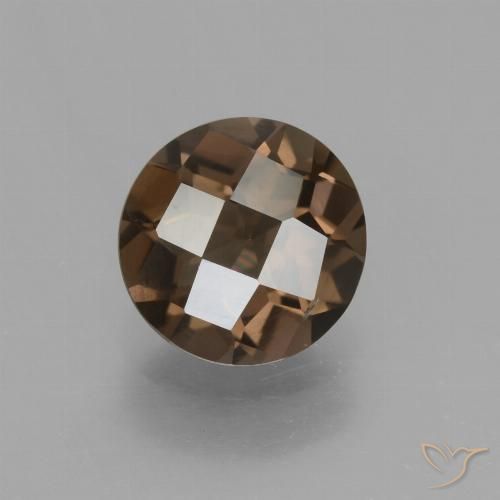 1.49ct Natural Marrón medio cuarzo ahumado, Redondo, VVS-VS