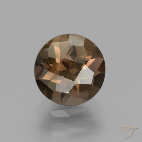 1.57ct Natural Marrón medio cuarzo ahumado, Redondo, VVS-VS