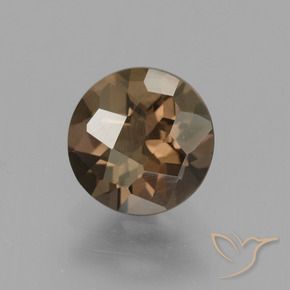 cuarzo ahumado Marrón medio natural de 1.57 ct, Redondo, VVS-VS