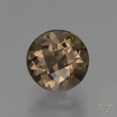 1.63ct Natural Moca claro cuarzo ahumado, Redondo, VVS-VS