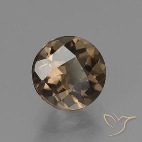 cuarzo ahumado Moca claro natural de 1.63 ct, Redondo, VVS-VS
