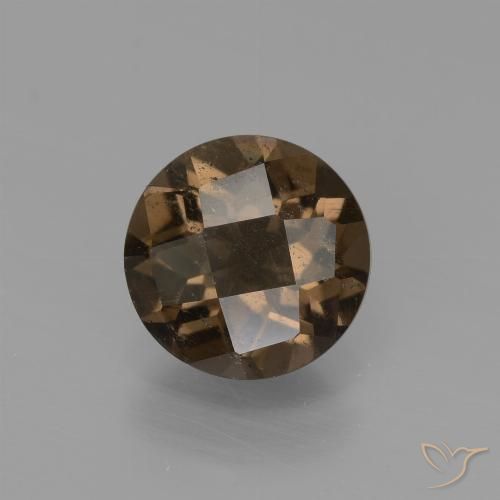 1.43ct Natural Marrón jengibre cuarzo ahumado, Redondo, VS-SI