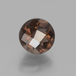Cuarzo ahumado marrón natural de 1,57 ct, corte redondo, VVS-VS