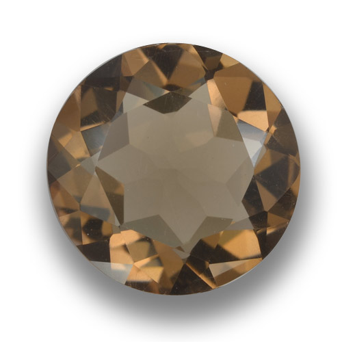 Cuarzo ahumado marrón natural de 5,03 ct, corte redondo, VVS-VS