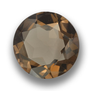 Cuarzo ahumado marrón natural de 5,03 ct, corte redondo, VVS-VS