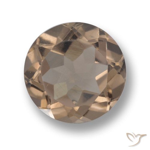 4.17ct Natural Marrón claro cuarzo ahumado, Redondo, VS