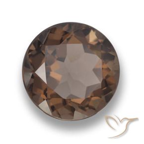 cuarzo ahumado Marrón oscuro natural de 5.69 ct, Redondo, VVS