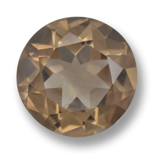 Cuarzo ahumado marrón natural de 9,38 ct, corte redondo, VVS