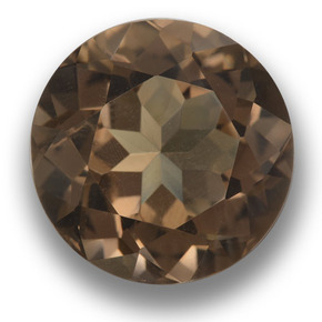 Cuarzo ahumado marrón natural de 14,03 ct, corte redondo, VVS-VS