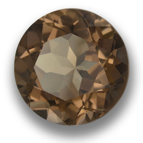 Cuarzo ahumado marrón natural de 14,03 ct, corte redondo, VVS-VS