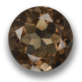 Cuarzo ahumado marrón natural de 11,07 ct, corte redondo, VVS