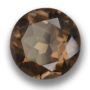 Cuarzo ahumado marrón natural de 11,07 ct, corte redondo, VVS