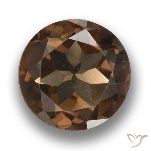 9.60ct Natural Marrón nogal cuarzo ahumado, Redondo, VVS