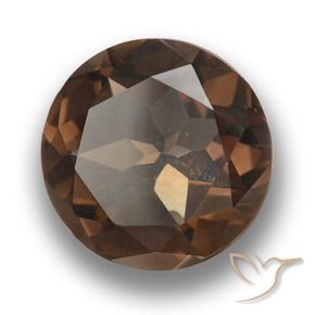 cuarzo ahumado Marrón nogal natural de 9.60 ct, Redondo, VVS