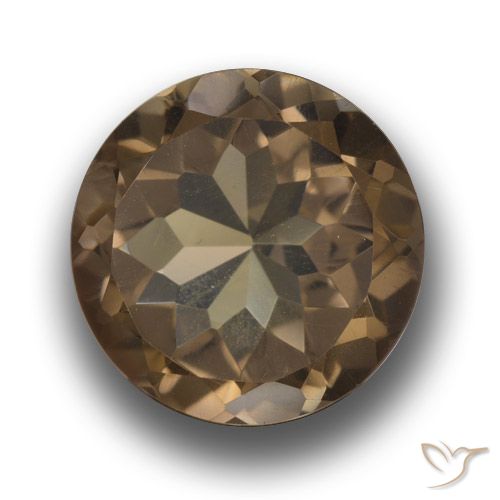 4.13ct Natural Marrón cálido cuarzo ahumado, Redondo, VVS