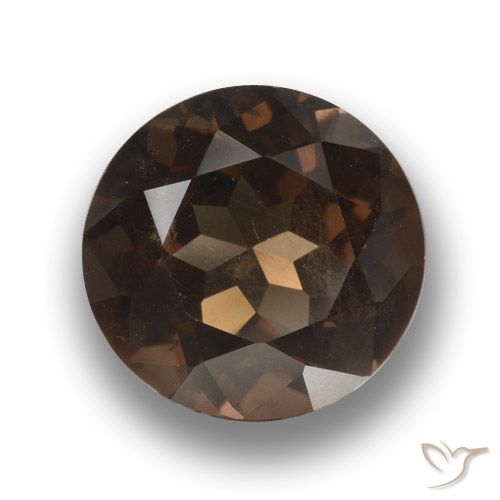 3.96ct Natural Marrón oscuro cuarzo ahumado, Redondo, VS