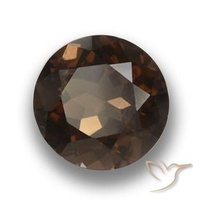 cuarzo ahumado Marrón oscuro natural de 3.96 ct, Redondo, VS