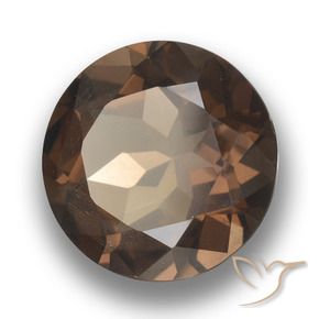 cuarzo ahumado Marrón nogal natural de 5.04 ct, Redondo, VS