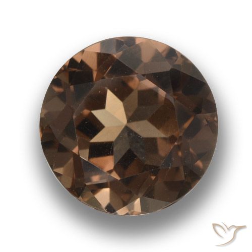 4.87ct Natural Marrón nogal cuarzo ahumado, Redondo, VVS