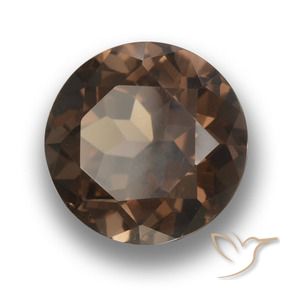 cuarzo ahumado Marrón nogal natural de 4.87 ct, Redondo, VVS
