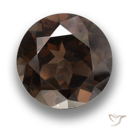 11.07ct Natural Marrón oscuro cuarzo ahumado, Redondo, VVS