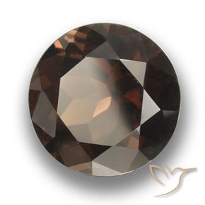 cuarzo ahumado Marrón oscuro natural de 11.07 ct, Redondo, VVS